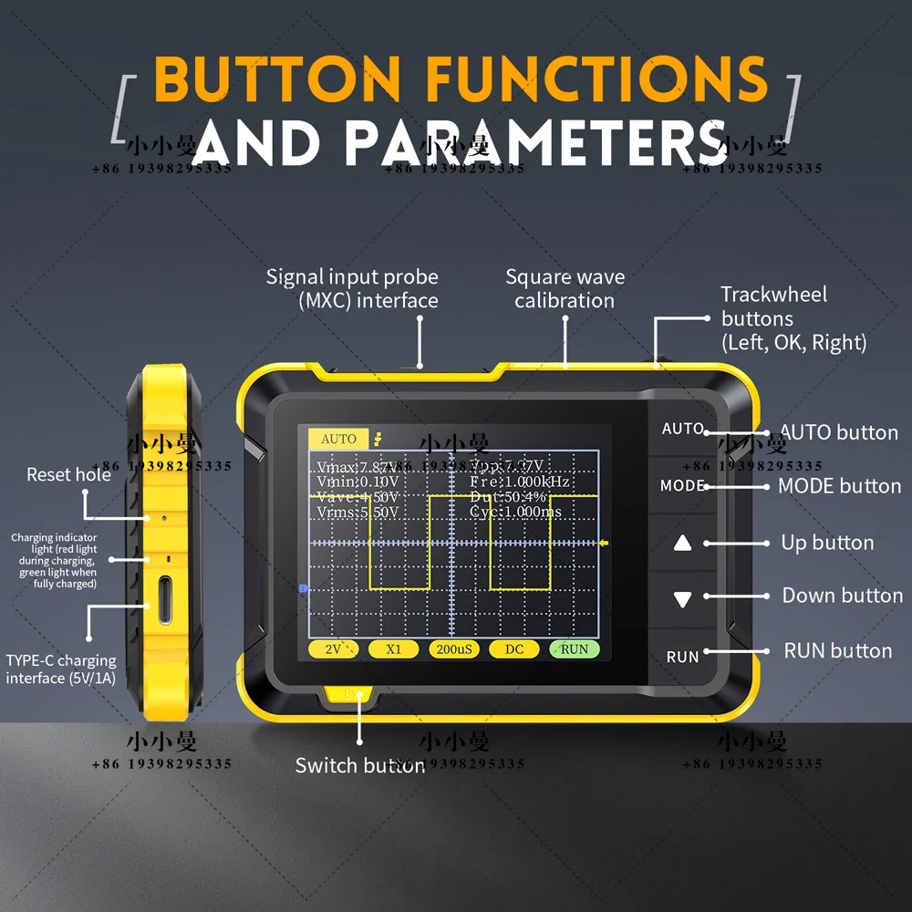 Fnirsi Digital Oscilloscope Handheld - FNIRSI DSO152 ออสซิลโลสโคปดิจิทัลแบบพกพาขนาดเล็ก หน้าจอ 2.8 นิ้ว