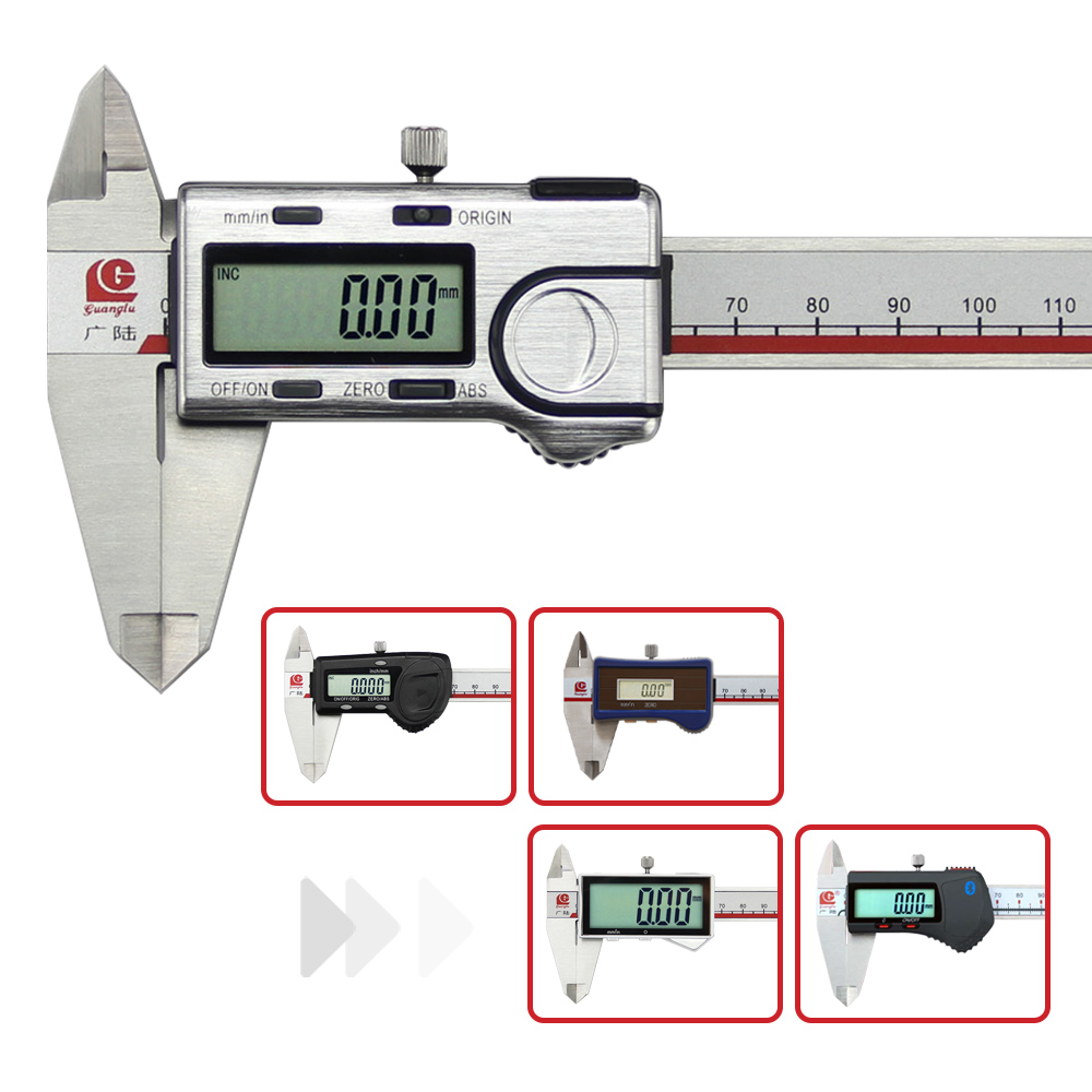 Digital Caliper 150Mm Stainless Steel - เครื่องวัดระยะดิจิทัล Guanglu ความแม่นยำสูง/บลูทูธ/แบบอะบโซลูท/พลังงานแสงอาทิตย์ 0-150/200/300 มม. ไม้บรรทัดวัดอิเล็กทรอนิกส์สำหรับวัดความยาวและเส้นผ่านศูนย์กลางภายใน