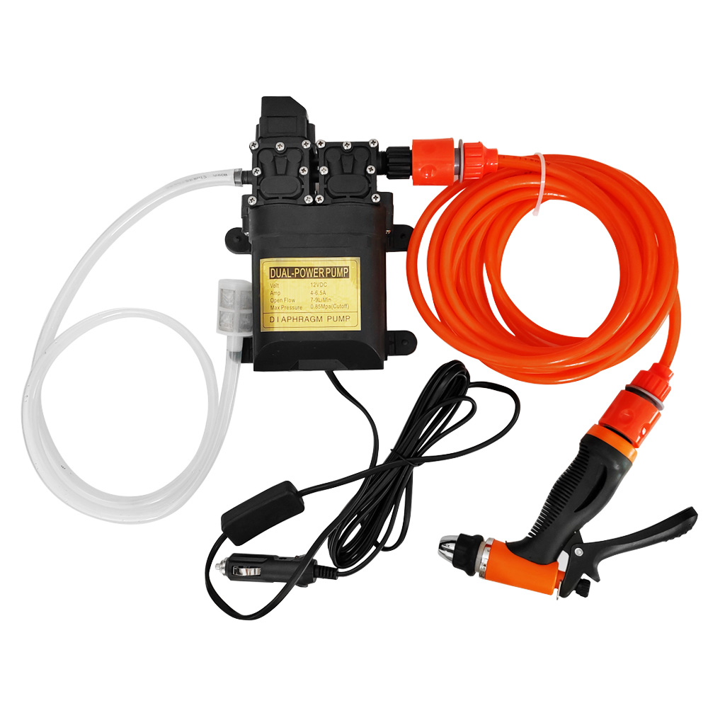 Vacuum Chamber Kit With Pump - Dual-Core ปั๊มไดอะแฟรมชุดล้างรถแบบพกพาแรงดันสูงและขนาดใหญ่-กระแสเงินสดล้างรถปั๊ม 12 V ไฟแช็ก power