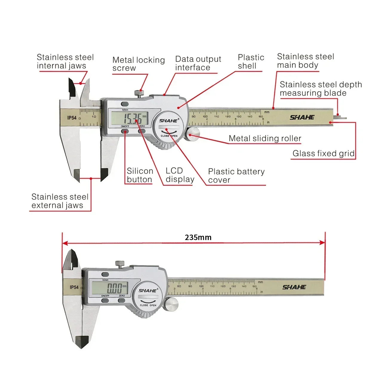 SHAHE คาลิปเปอร์ดิจิตอลอิเล็กท - Digital Caliper 150Mm Stainless Steel บทวิจารณ์และราคา
