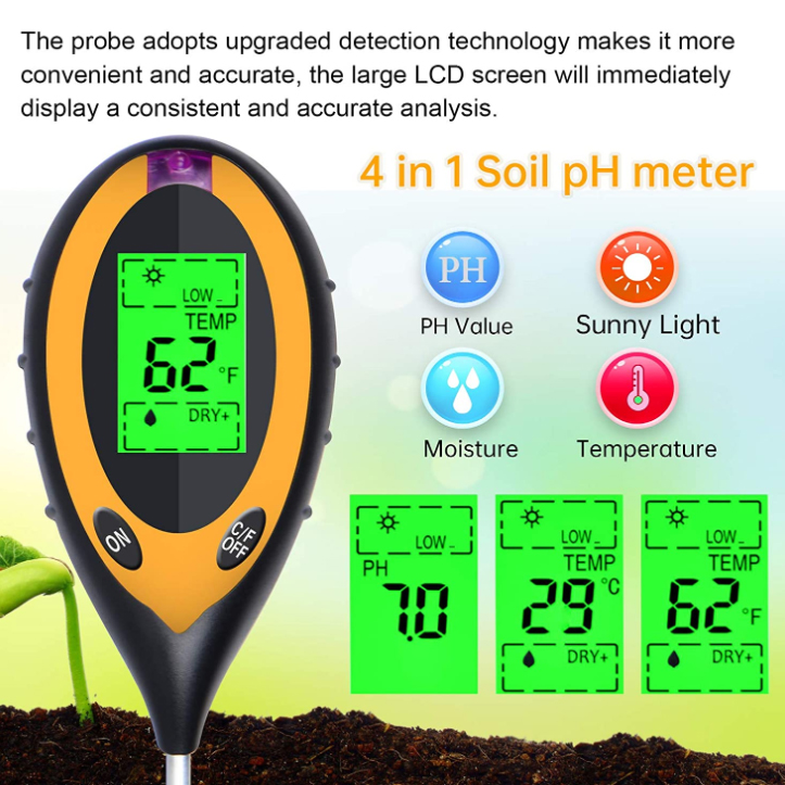 เครื่องวัดความชื้นในดิน 4 in 1 - Ph Meter Digital Water Tester บทวิจารณ์และราคา