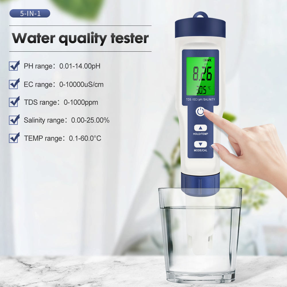 เครื่องทดสอบคุณภาพน้ำแบบมืออาช - Ph Meter Digital Water Tester บทวิจารณ์และราคา