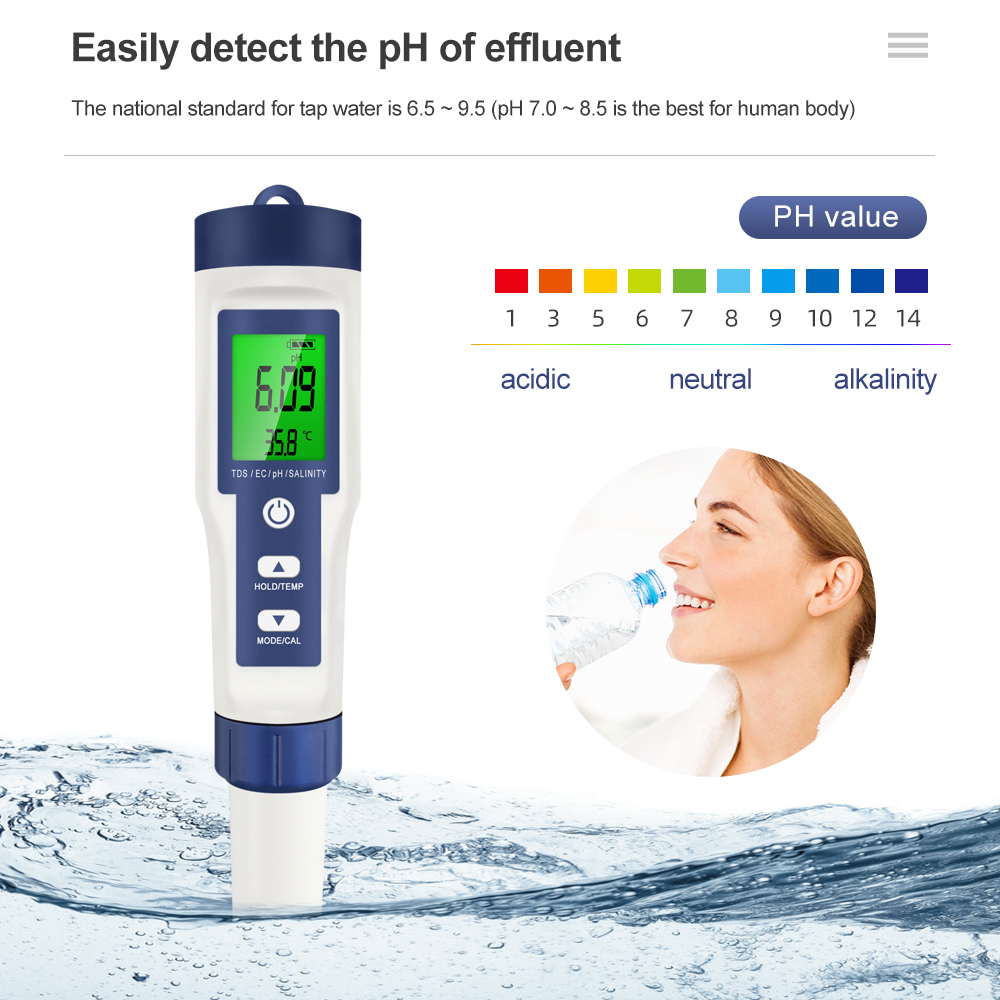 เครื่องทดสอบคุณภาพน้ำแบบมืออาช - Ph Meter Digital Water Tester บทวิจารณ์และราคา