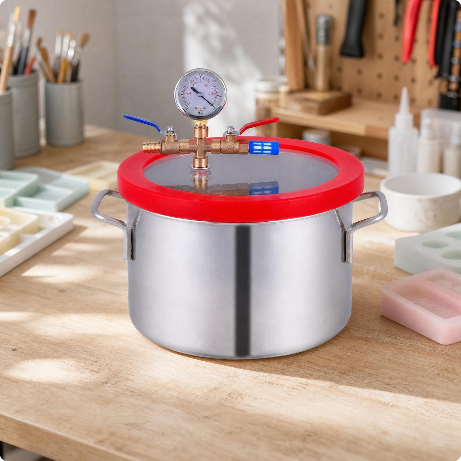 ชุดอุปกรณ์ห้องดูดอากาศกำจัดฟอง - Vacuum Chamber Kit With Pump บทวิจารณ์และราคา