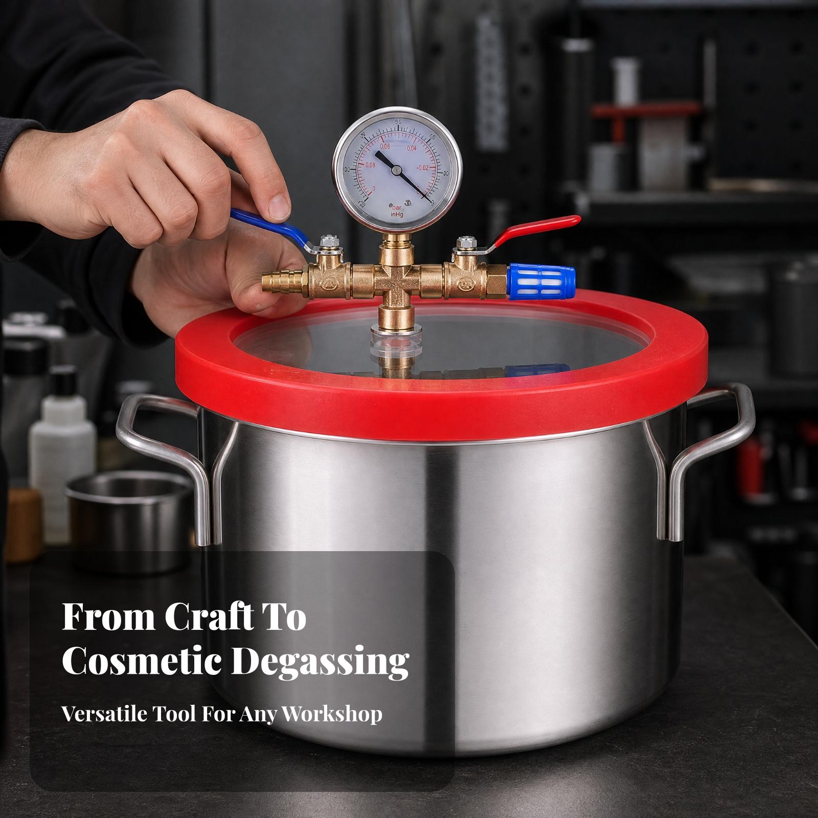ชุดอุปกรณ์ห้องดูดอากาศกำจัดฟอง - Vacuum Chamber Kit With Pump บทวิจารณ์และราคา